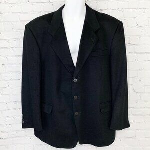 ITALIAN 100% PURE CASHMERE FENZIA BLACK BLAZER JACKET SPORT COAT 46R